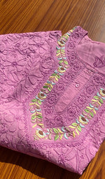 Load image into Gallery viewer, Women's Lucknowi Handcrafted Cotton Chikankari Kurti - HONC097588