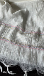 Load image into Gallery viewer, Junoon Women's Lakhnavi Handcrafted Mul Chanderi Unstitched Kurta And Dupatta Set - HONC0278280