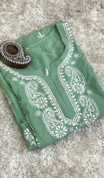 Load image into Gallery viewer, Rusdha Women's Lucknowi Handcrafted Modal Cotton Chikankari Kurti - HONC0213703