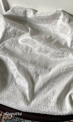 Load image into Gallery viewer, Women's Lakhnavi Handcrafted Tissue Chanderi Semi-Stitched Kurta And Dupatta Set - HONC0323646