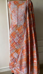 Load image into Gallery viewer, Alveena Women's Lakhnavi Handcrafted Cotton Chikankari Kurta And Kurta Dupatta Set - HONC0264804