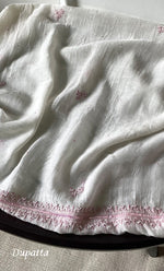 Load image into Gallery viewer, Women's Lakhnavi Handcrafted Mul Chanderi Unstitched Kurta And Dupatta Set- HONC0321260