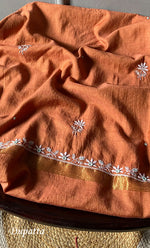 将图像加载到图库查看器中, Women's Lucknowi Handcrafted Chanderi Silk Unstitched Chikankari Full Suit Material - HONC018789