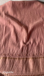 Load image into Gallery viewer, Women's Lakhnavi Handcrafted Maheswari Mul Chanderi Unstitched Chikankari Full Suit Material - HONC0278101