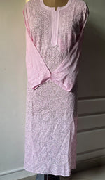 Load image into Gallery viewer, Safiya Women's Lakhnavi Handcrafted Viscose Georgette Chikankari Kurti- HONC0276115