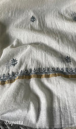 Load image into Gallery viewer, Women's Lakhnavi Handcrafted Mul Chanderi Unstitched Kurta And Dupatta Set - HONC0253435