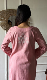 Load image into Gallery viewer, Women's Lakhnavi Handcrafted Cotton Chikankari Kurti - HONC0341097