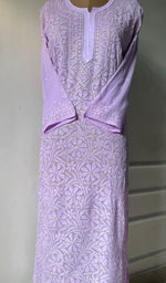 将图像加载到图库查看器中, Women's Lakhnavi Handcrafted Viscose Georgette Chikankari Kurti- HONC0276128