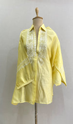 将图像加载到图库查看器中, Fiza Women's Lakhnavi Handcrafted Chanderi Silk Semi- Stitched Chikankari Top - HONC0195156