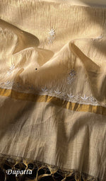 将图像加载到图库查看器中, Women's Lakhnavi Handcrafted Tissue Chanderi Unstitched Kurta And Dupatta Set - HONC0282349