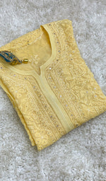 将图像加载到图库查看器中, Women's Lakhnavi Handcrafted Viscose Georgette Chikankari Kurti-HONC0140380