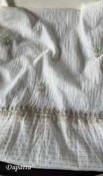 Load image into Gallery viewer, Women's Lakhnavi Handcrafted Mul Chanderi Unstitched Kurta And Dupatta Set - HONC0256377