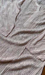 Load image into Gallery viewer, Safiya Women's Lakhnavi Handcrafted Viscose Georgette Chikankari Kurti - HONC0267353