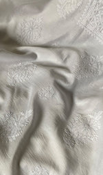 Load image into Gallery viewer, Women's Lakhnavi Handcrafted Chanderi Silk Chikankari Unstitched Kurti Fabric - HONC0191288