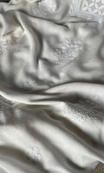 Load image into Gallery viewer, Women's Lakhnavi Handcrafted Modal Cotton Chikankari Unstitched Kurti Fabric - HONC0242107