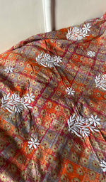 将图像加载到图库查看器中, Women's Lakhnavi Handcrafted Cotton Chikankari Unstitched Kurti Fabric - HONC0284376