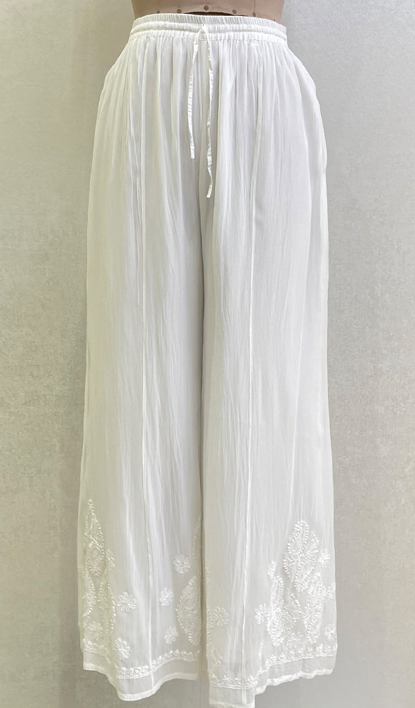 Women's Lucknowi Handcrafted Viscose Georgette Chikankari Sharara - HONC0142378