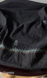 将图像加载到图库查看器中, Women's Lakhnavi Handcrafted Unstitched Mul Chanderi Kurta And Dupatta Set - HONC0280875