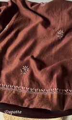 Load image into Gallery viewer, Women's Lakhnavi Handcrafted Maheshwari Mul Chanderi Unstitched Kurta And Dupatta Set- HONC0268528