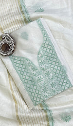 Load image into Gallery viewer, Women's Lakhnavi Handcrafted Mul Chanderi Kurta And Dupatta Set- HONC0139181