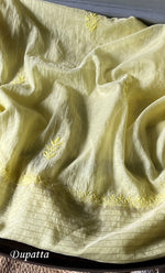 将图像加载到图库查看器中, Women's Lakhnavi Handcrafted Mul Chanderi Semi - Stitched Anarkali And Dupatta Set - HONC0282399