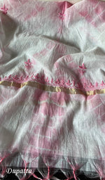 Load image into Gallery viewer, Women's Lucknowi Handcrafted Chanderi Silk Chikankari Full Suit Material - HONC0260947