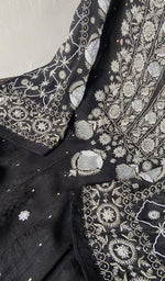 将图像加载到图库查看器中, Women's Lakhnavi Handcrafted Pure Chiffon Semi - Stitched Anarkali And Dupatta Set - HONC0268271