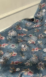 将图像加载到图库查看器中, Disha Women's Lakhnavi Handcrafted Organza Chikankari Unstitched Kurti Fabric - HONC0332154