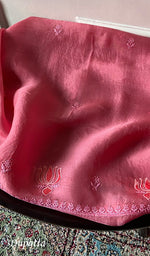 Load image into Gallery viewer, Women's Lakhnavi Handcrafted Pure Organza Chikankari Unstitched Kurta And Dupatta Set- HONC0351780