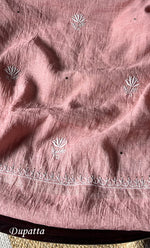 Load image into Gallery viewer, Women's Lakhnavi Handcrafted Tissue Chanderi Semi - Stitched Kurta And Dupatta Set - HONC0270643