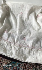 将图像加载到图库查看器中, Women's Lakhnavi Handcrafted Unstitchd Mul Chanderi Kurta And Dupatta Set - HONC0319482