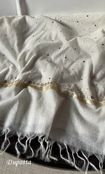 Load image into Gallery viewer, Women's Lakhnavi Handcrafted Mul Chanderi Semi - Stitched Kurta And Dupatta Set- HONC0316297