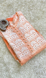 将图像加载到图库查看器中, Zulekha Women's Lucknowi Handcrafted Printed Cotton Chikankari Gown - HONC0150415