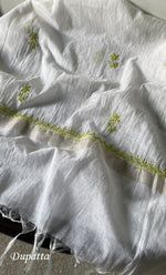Load image into Gallery viewer, Women's Lakhnavi Handcrafted Mul Chanderi Unstitched Kurta And Dupatta Set - HONC0317069