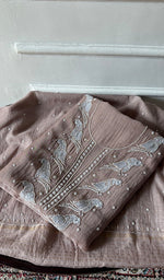Load image into Gallery viewer, Chidiya Women's Lakhnavi Handcrafted Mul Chanderi Unstitched Chikankari Full Suit - HONC0349588