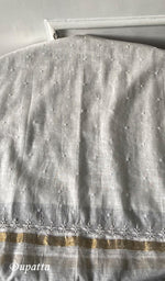 将图像加载到图库查看器中, Women's Lakhnavi Handcrafted Mul Chanderi Unstitched Kurta And Dupatta Set - HONC0342904