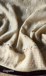 Load image into Gallery viewer, Fauzia Women's Lakhnavi Handcrafted Mul Chanderi Semi - Stitched Kurta And Dupatta Set - HONC0309550