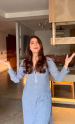 Load image into Gallery viewer, Women's Lakhnavi Handcrafted Viscose Georgette Chikankari Kurti- HONC0268917