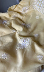 将图像加载到图库查看器中, Women's Lakhnavi Handcrafted Cotton Chikankari Unstitched Kurti Fabric - HONC0302643