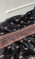 Load image into Gallery viewer, Charvi Women's Lakhnavi Handcrafted Organza Chikankari Unstitched Kurti Fabric - HONC0336183