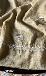 Load image into Gallery viewer, Women's Lakhnavi Handcrafted Mul Chanderi Unstitched Kurta And Dupatta Set - HONC0296493
