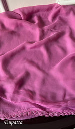 将图像加载到图库查看器中, Women's Lakhnavi Handcrafted Tussar Silk Chikankari Kurta And Dupatta Set - HONC020268