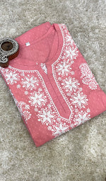 Load image into Gallery viewer, Cotton Pink Lucknowi Chikankari kurtas