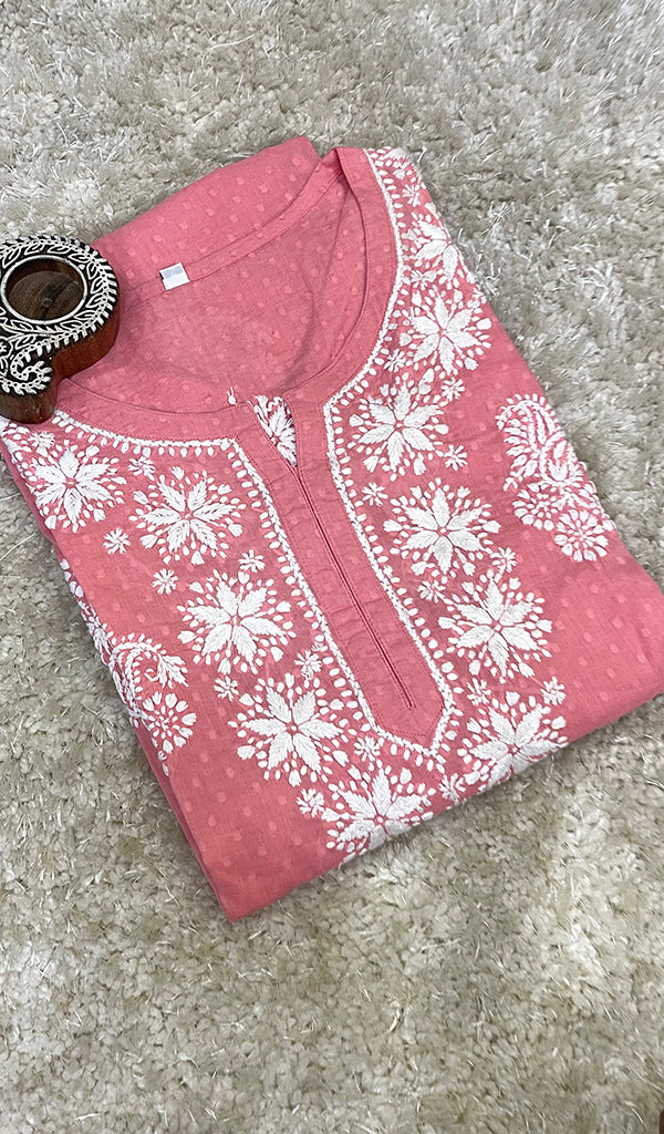 Cotton Pink Lucknowi Chikankari kurtas