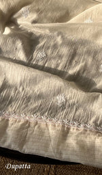 将图像加载到图库查看器中, Women's Lakhnavi Handcrafted Mul Chanderi Unstitched Kurta And Dupatta Set - HONC0297204