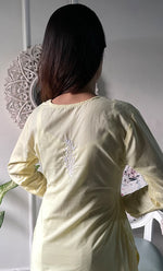 Load image into Gallery viewer, Women's Lucknowi Handcrafted Cotton Chikankari Kurti - HONC0330718