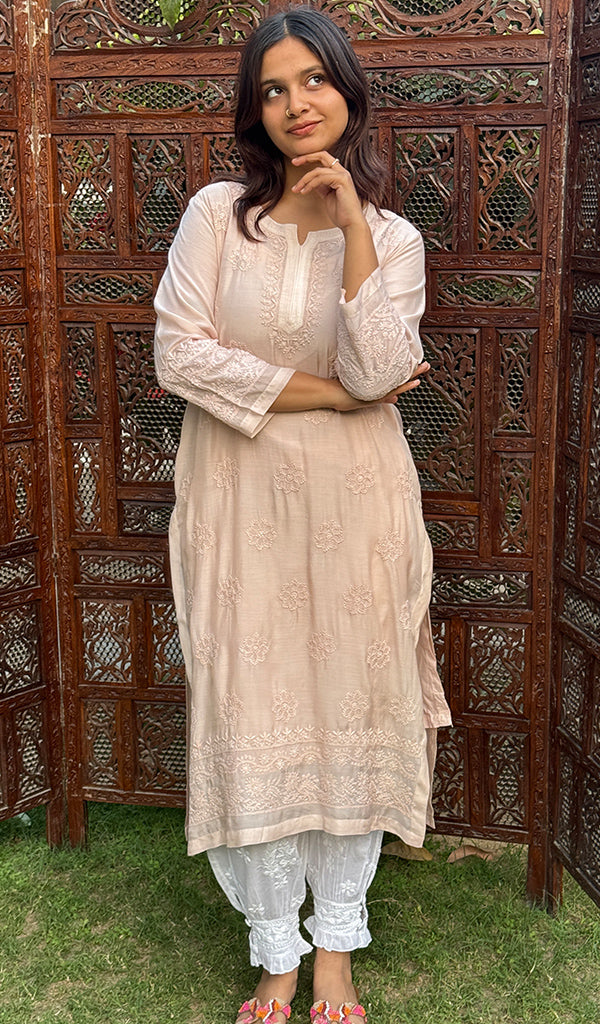 Women's Lucknowi Handcrafted Muslin Chikankari Kurti - HONC0175630 main image 1