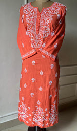 将图像加载到图库查看器中, Women's Lucknowi Handcrafted Cotton Chikankari Kurti - HONC0300995