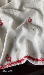 Load image into Gallery viewer, Shirin Women's Lakhnavi Handcrafted Mul Chanderi Unstitched Kurta And Dupatta Set - HONC0249187