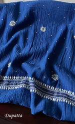 Load image into Gallery viewer, Women's Lakhnavi Handcrafted Maheshwari Mul Chanderi Unstitched Kurta And Dupatta Set- HONC0282254